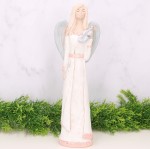 Anioł gipsowy ze skrzypcami błękitny 40cm