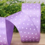 Wstążka w kropki atłasowa fiolet 4cm x 23m