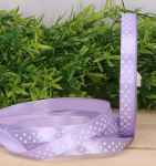 Wstążka w kropki atłasowa fiolet jasny 1cm x 23 m