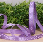 Wstążka w kropki atłasowa fiolet 1cm x 23 m 