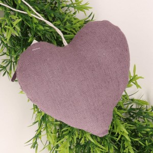 Serce materiałowe zawieszka ciemny fiolet 12cm