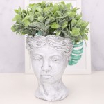 Osłonka ozdobna głowa kobieta z laurem M szara 20cm