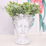 Osłonka ozdobna głowa kobieta z laurem S szara 16cm