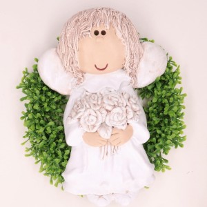 Figurka anioł plakietka dziewczynka biel 32cm