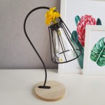 Czarny wazon metalowy lampa 25cm
