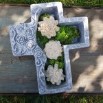 Figurka cmentarna krzyż szary 24,5cm