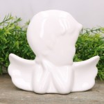 Anioł ceramiczny biały szkliwiony 15cm 
