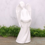Anioł Amor ceramiczny biały szkliwiony 32cm 