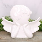 Anioł ceramiczny biały szkliwiony 20cm