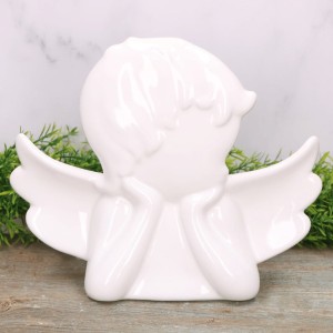 Anioł ceramiczny biały szkliwiony 20cm