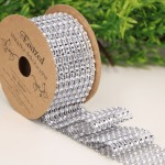 Taśma cyrkoniowa ozdobna srebro 4cm 3Y