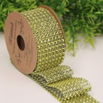Taśma cyrkoniowa ozdobna jasny zielony 4cm 3Y
