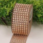 Taśma cyrkoniowa ozdobna szampański 4cm 3Y