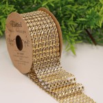 Taśma cyrkoniowa ozdobna złoty 4cm 3Y