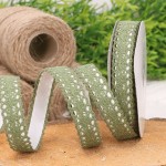 Koronka bawełniana tasiemka samoprzylepna zielona 4,5mb