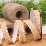 Koronka bawełniana tasiemka samoprzylepna złota 4,5mb