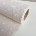Płótno lniane materiał naturalny serduszka 48cm 4,5m