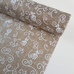 Płótno juta materiał różyczki 48cm 4,5m