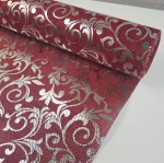 Płótno juta materiał bordo+srebro 48cm 4,5m