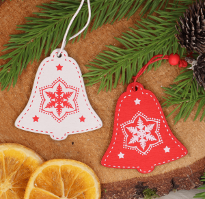 Zestaw zawieszek na choinkę biało-czerwony 12 szt.