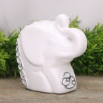 Słoń "gruby mini" ceramiczny dekorowany biały 11cm
