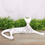 Kot "Ćmiel" ceramiczny dekorowany biały 29cm