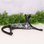 Kot "Ćmiel" ceramiczny dekorowany czarny 29cm