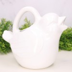 Osłonka ceramiczna szkliwiona konewka ecru 19cm