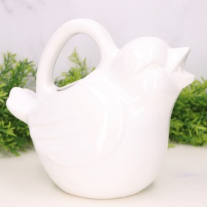 Osłonka ceramiczna szkliwiona konewka ecru 19cm