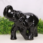 Słoń ceramiczny biegnący duży szkliwiony 21 x19 cm