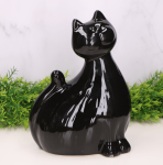 Figurka ceramiczna szkliwiona "Kot Filemon"  duży 24x18 cm 