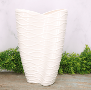 Wazon "Podwójny z reliefem" ceramiczny szkliwiony 28x18 cm