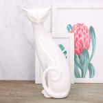 Figurka ceramiczna "Kot z ogonkiem duży" szkliwiona 32x12cm