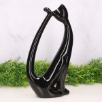 Figurka ceramiczna "Kot Modern długi ogon" czarny 30x15cm