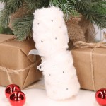 Futerko bieżnik na święta w gwiazdki krem 140x15cm