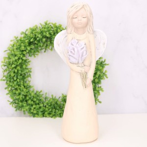 Anioł gipsowy brzoskwiniowy na komunię ślub 32cm