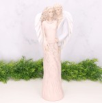 Anioł gipsowy ślubny niebieski, róż 37cm