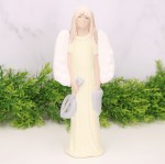 Anioł gipsowy z mandoliną kremowy 24cm 