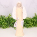 Anioł gipsowy z mandoliną pomarańcz 24cm  