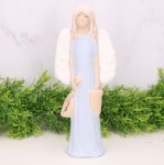 Anioł gipsowy z mandoliną niebieski 24cm 