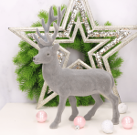 Renifer szary aksamitny miły w dotyku welur 30cm