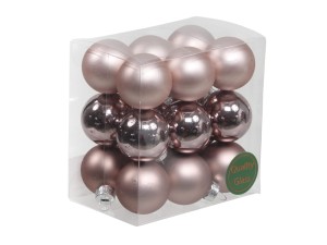 Bombki szklane 30mm Zawieszka Różowe