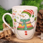Kubek świąteczny ceramiczny z bałwankiem 1szt 