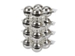 Bombki szklane 57mm Zawieszka Srebrne