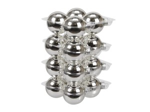Bombki szklane 57mm Zawieszka Srebrne
