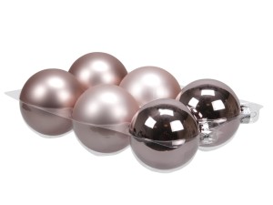 Bombki szklane 80mm Zawieszka Rosegold