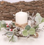 Wianek świąteczny oszroniony z owocami i szyszkami 1szt. 