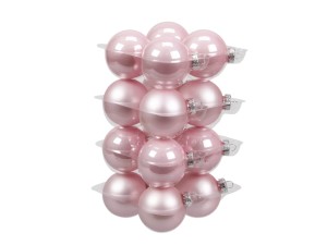 Bombki szklane 57mm Zawieszka Różowe