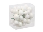 Bombki na druciku 36 szt. MIX  20/25/30mm Biel