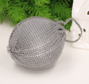 Wełniana bombka szara 10cm 1szt